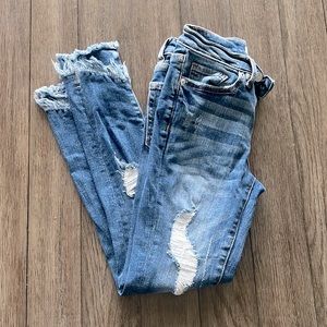 Blue Skinny Ripped Jeans